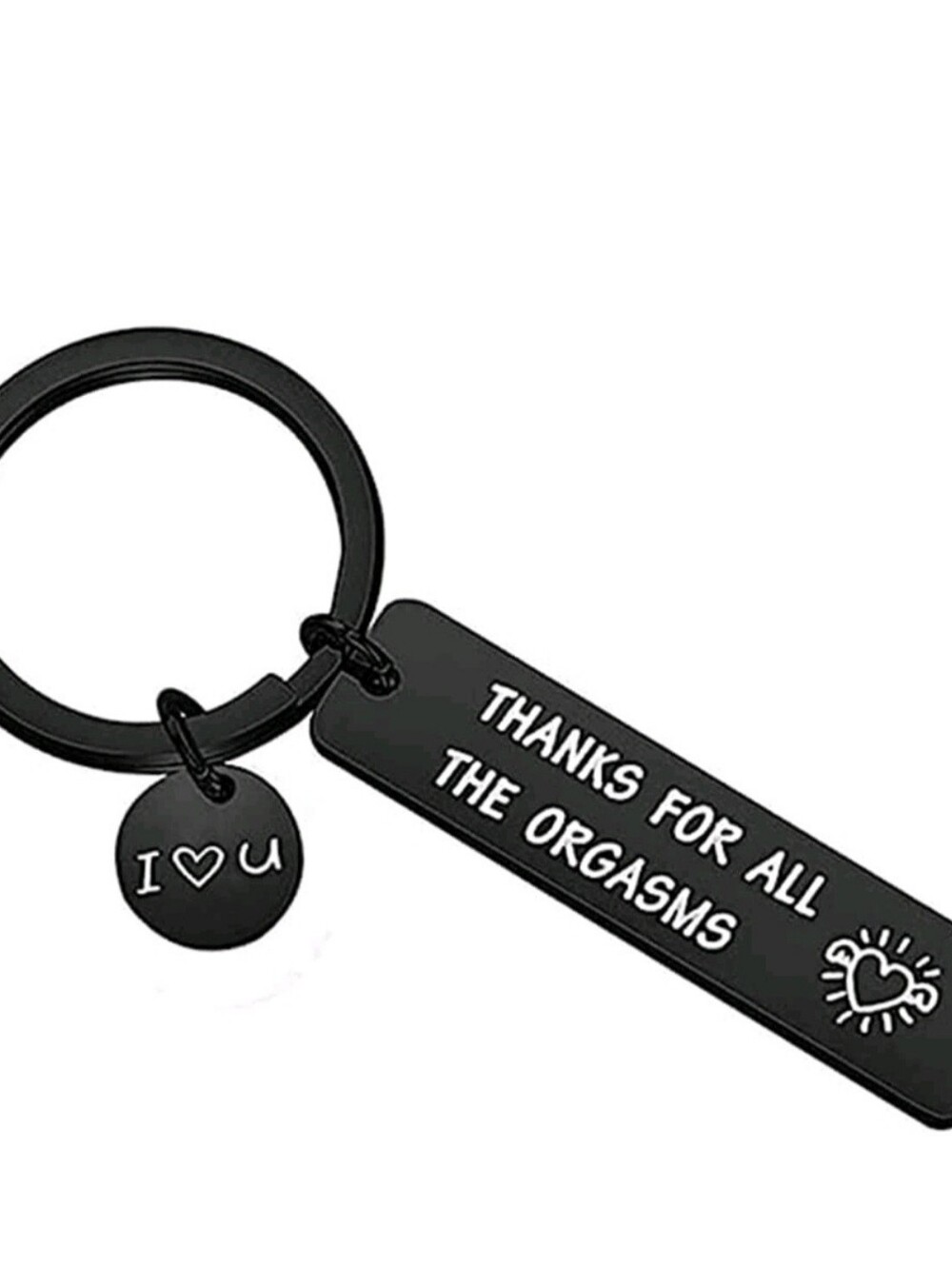 Black Engraved Keychain "Thanks For All The Orgasms"